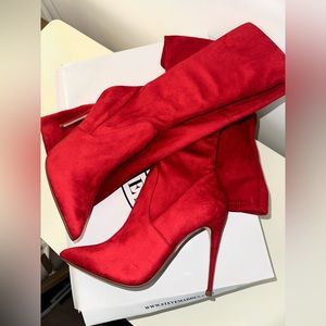 Steve Madden- Dominique Boots (Red) - Size 8
